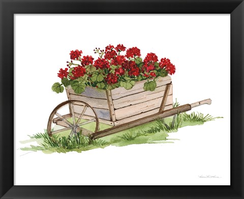 Framed Life on the Farm Wheelbarrow Element Print