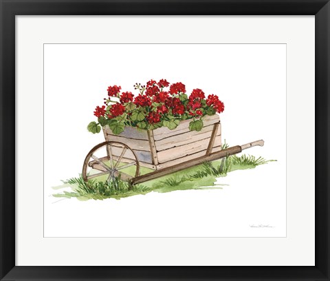 Framed Life on the Farm Wheelbarrow Element Print