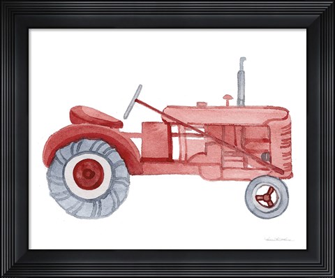 Framed Life on the Farm Tractor Element Print