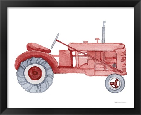 Framed Life on the Farm Tractor Element Print