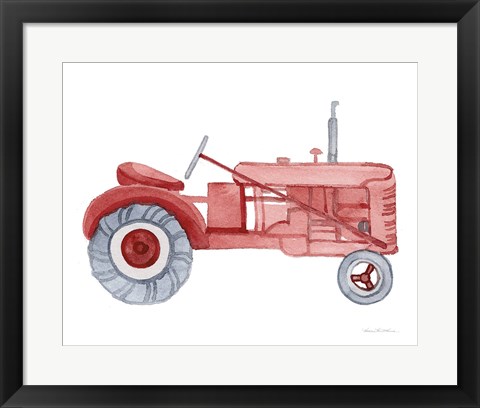 Framed Life on the Farm Tractor Element Print