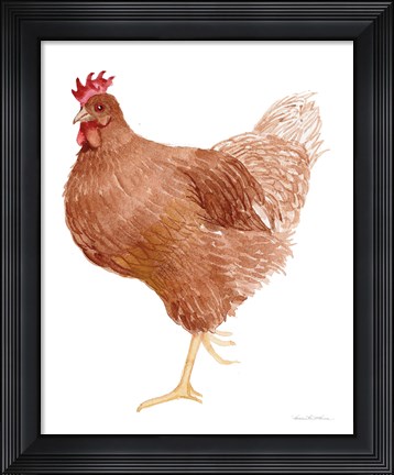Framed Life on the Farm Chicken Element IV Print