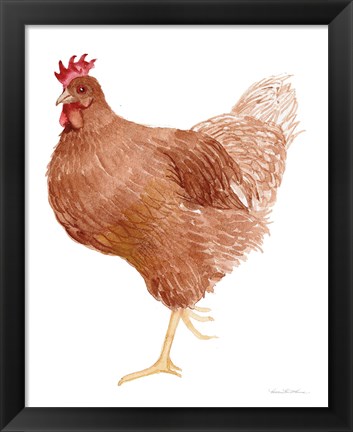 Framed Life on the Farm Chicken Element IV Print