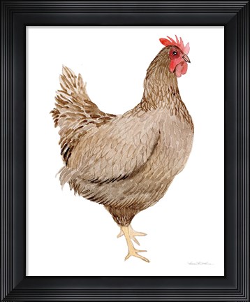 Framed Life on the Farm Chicken Element III Print