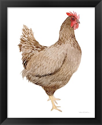 Framed Life on the Farm Chicken Element III Print