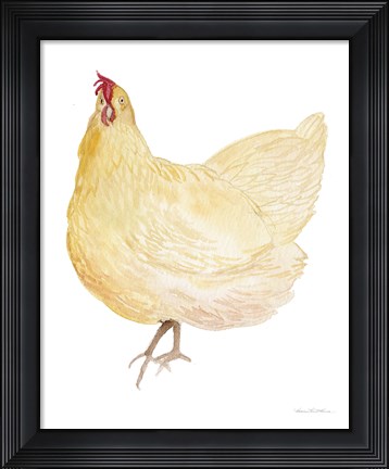 Framed Life on the Farm Chicken Element II Print
