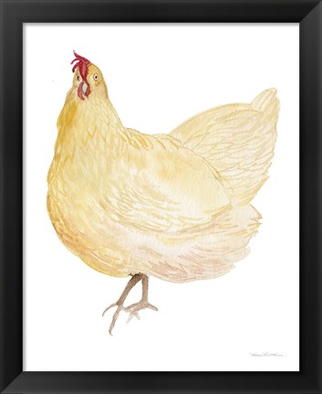 Framed Life on the Farm Chicken Element II Print