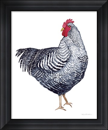 Framed Life on the Farm Chicken Element I Print