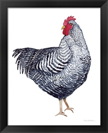 Framed Life on the Farm Chicken Element I Print