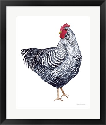 Framed Life on the Farm Chicken Element I Print