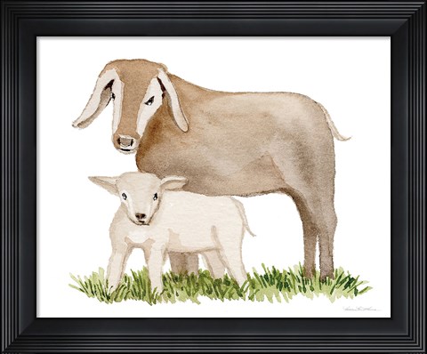 Framed Life on the Farm Animal Element II Print