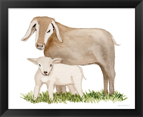 Framed Life on the Farm Animal Element II Print