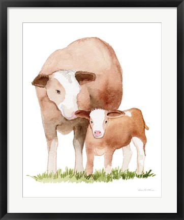 Framed Life on the Farm Animal Element I Print