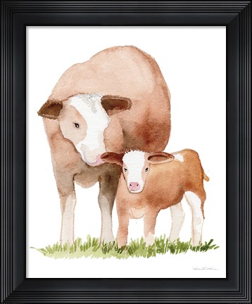 Framed Life on the Farm Animal Element I Print