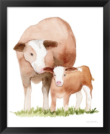 Framed Life on the Farm Animal Element I Print