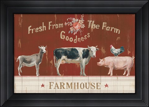 Framed Farm Patchwork II Print