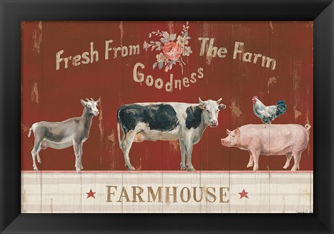 Framed Farm Patchwork II Print