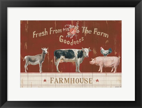 Framed Farm Patchwork II Print