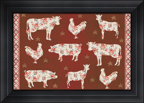Framed Farm Patchwork IV Print