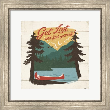 Framed Vintage Lake V Print