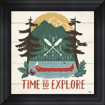 Framed Vintage Lake VI Print