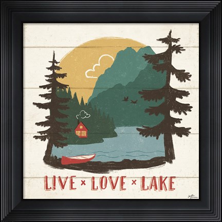 Framed Vintage Lake VII Print