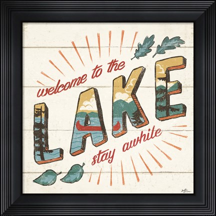 Framed Vintage Lake II Print