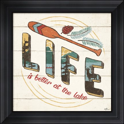 Framed Vintage Lake III Print