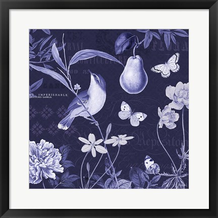 Framed Botanical Blue V Print
