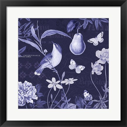 Framed Botanical Blue V Print