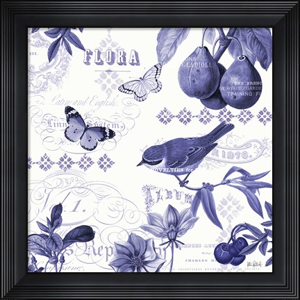 Framed Botanical Blue III Print
