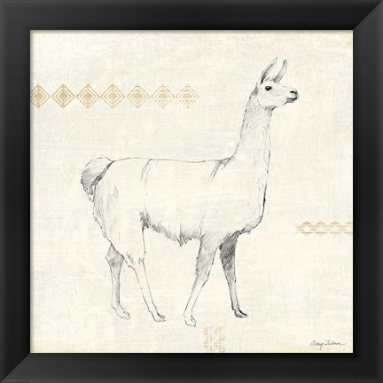 Framed Llama Land VII Print