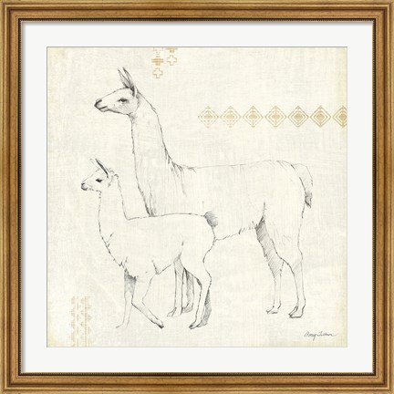 Framed Llama Land X Print