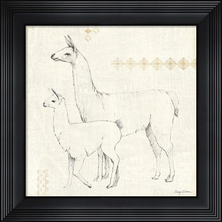 Framed Llama Land X Print