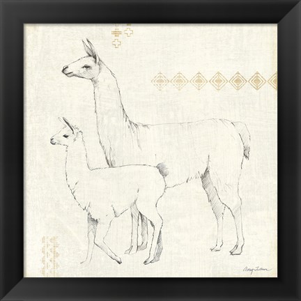 Framed Llama Land X Print
