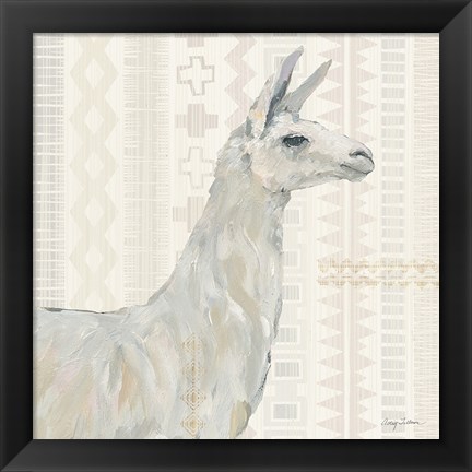 Framed Llama Land II Print