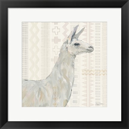 Framed Llama Land II Print