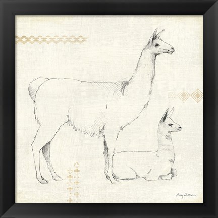 Framed Llama Land IX Print