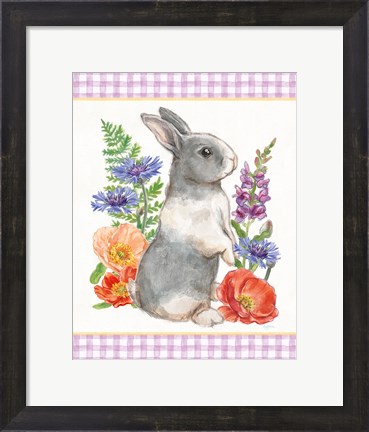 Framed Sunny Bunny IV Checker Border Print