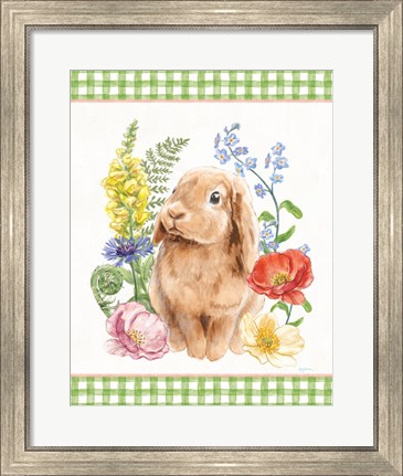 Framed Sunny Bunny I Checker Border Print