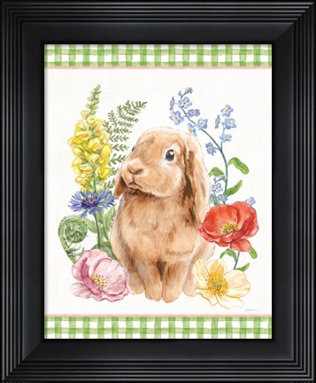 Framed Sunny Bunny I Checker Border Print