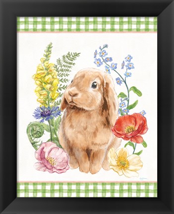 Framed Sunny Bunny I Checker Border Print