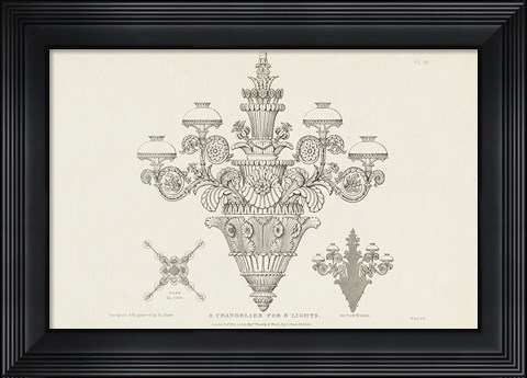 Framed Ornamental Metal Work X Light Print