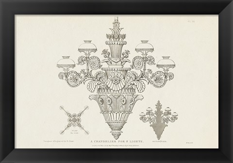 Framed Ornamental Metal Work X Light Print