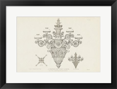 Framed Ornamental Metal Work X Light Print