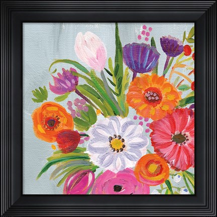 Framed Vintage Floral IV Flipped Print