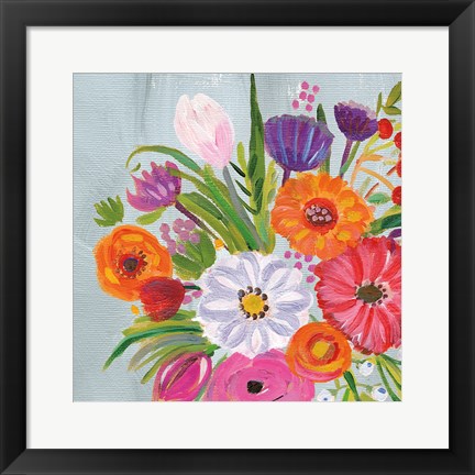 Framed Vintage Floral IV Flipped Print