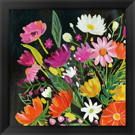 Framed Vintage Floral I Print