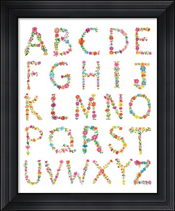 Framed Floral Alphabet Print