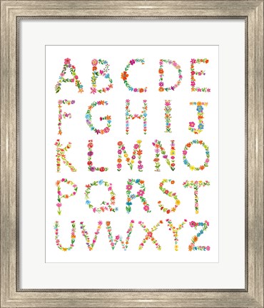 Framed Floral Alphabet Print